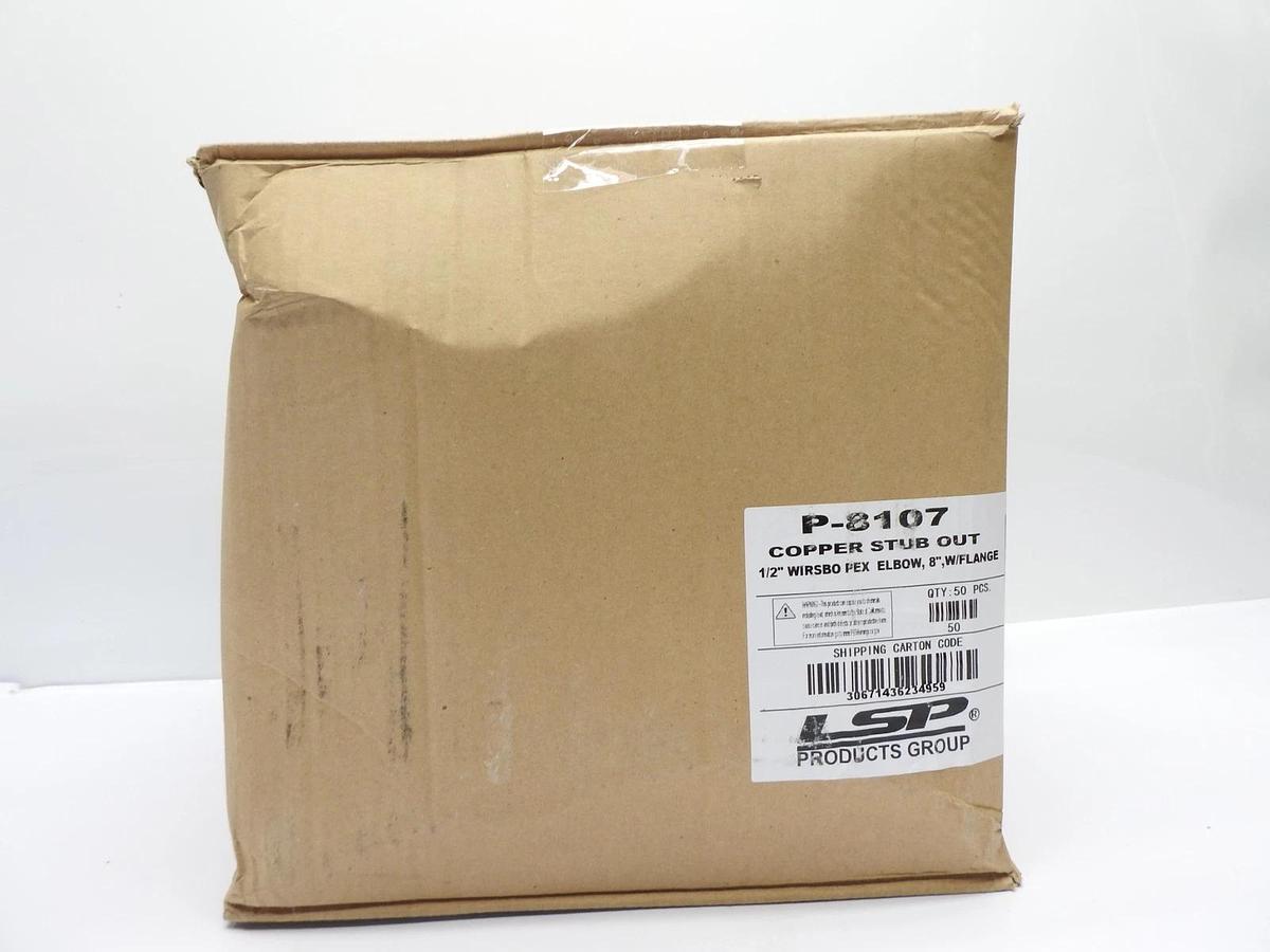 (50/pk) LSP P-8107 1/2" x 1/2" Lead-Free Uponor ProPEX, 8" Elbow w/ Flange NEW