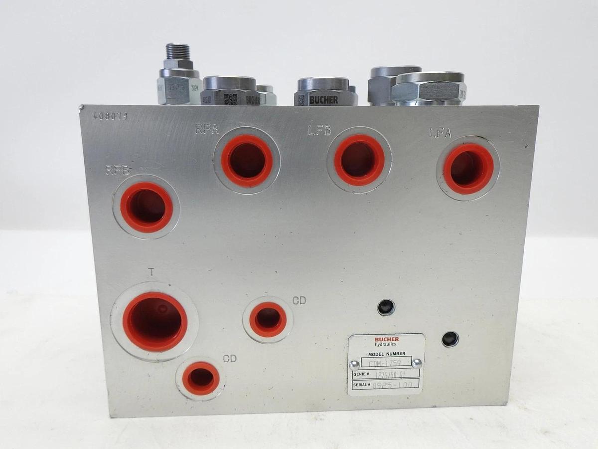 Genie 1276750GT Hydraulic Manifold Traction, 4WD Bucher Hydraulics - OEM NOB NEW
