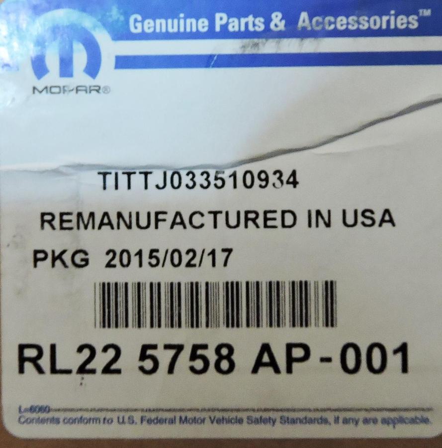 MOPAR RL225758AP fits 2015 Jeep Cherokee 3.2L-V6 Trans-axle Trans - NO CORE!!!