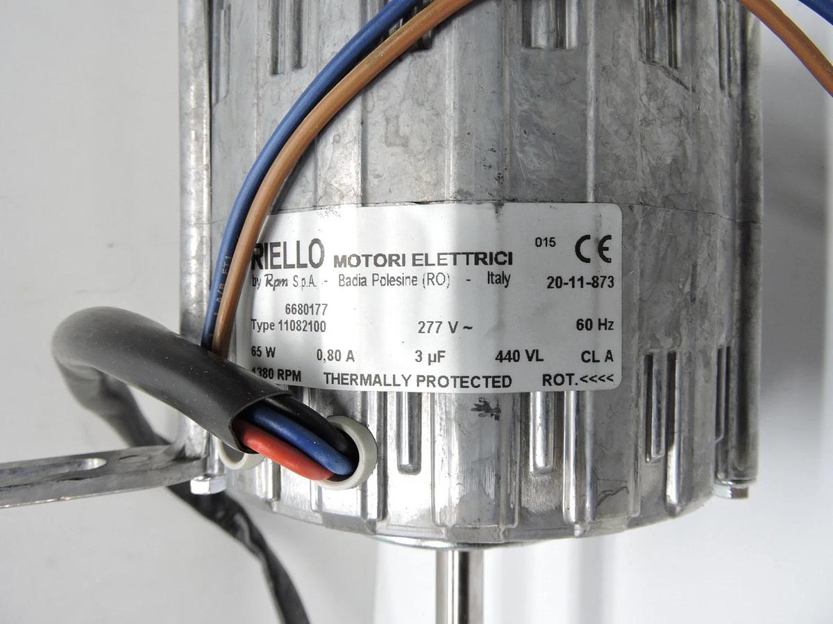 RPM SPA Motor Type 11082100, 6680177 65W, 1380 RPM, 277V Riello Motori Elettrici