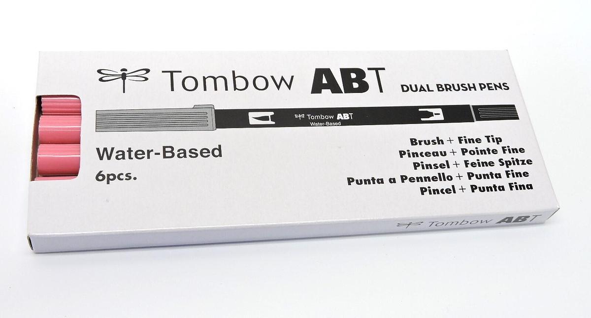 (Lot of 6) - Tombow 56588 Dual Brush Pen Art Marker, ABT 817 Mauve - NEW!