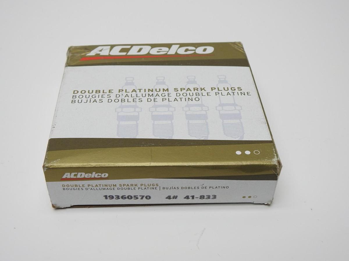 4/pk - ACDelco Gold Double Platinum Spark Plug 41-833, 19360570 Genuine OEM!