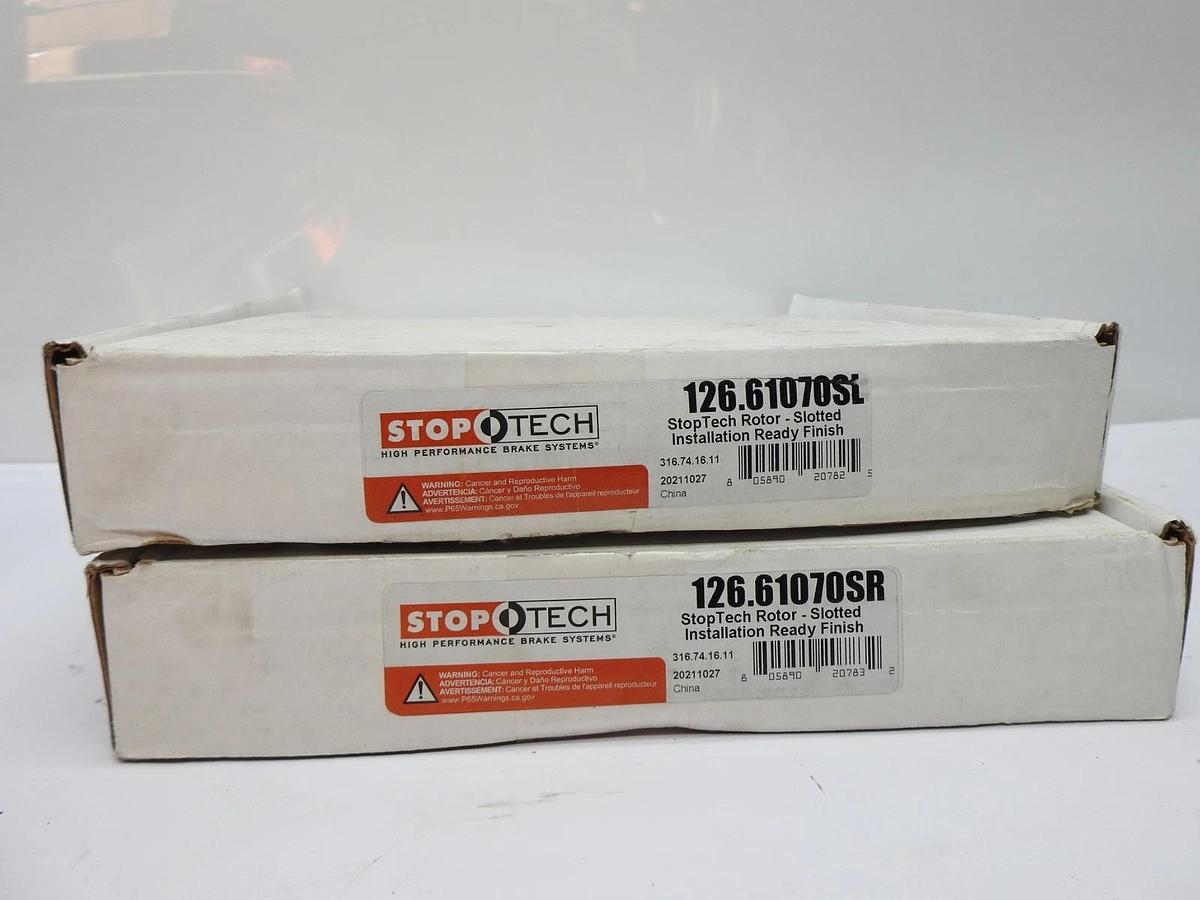 StopTech Sport Rear Slotted 253mm Rotors Ford Focus 8v SPI/16v Zetec/Duratec 2.3
