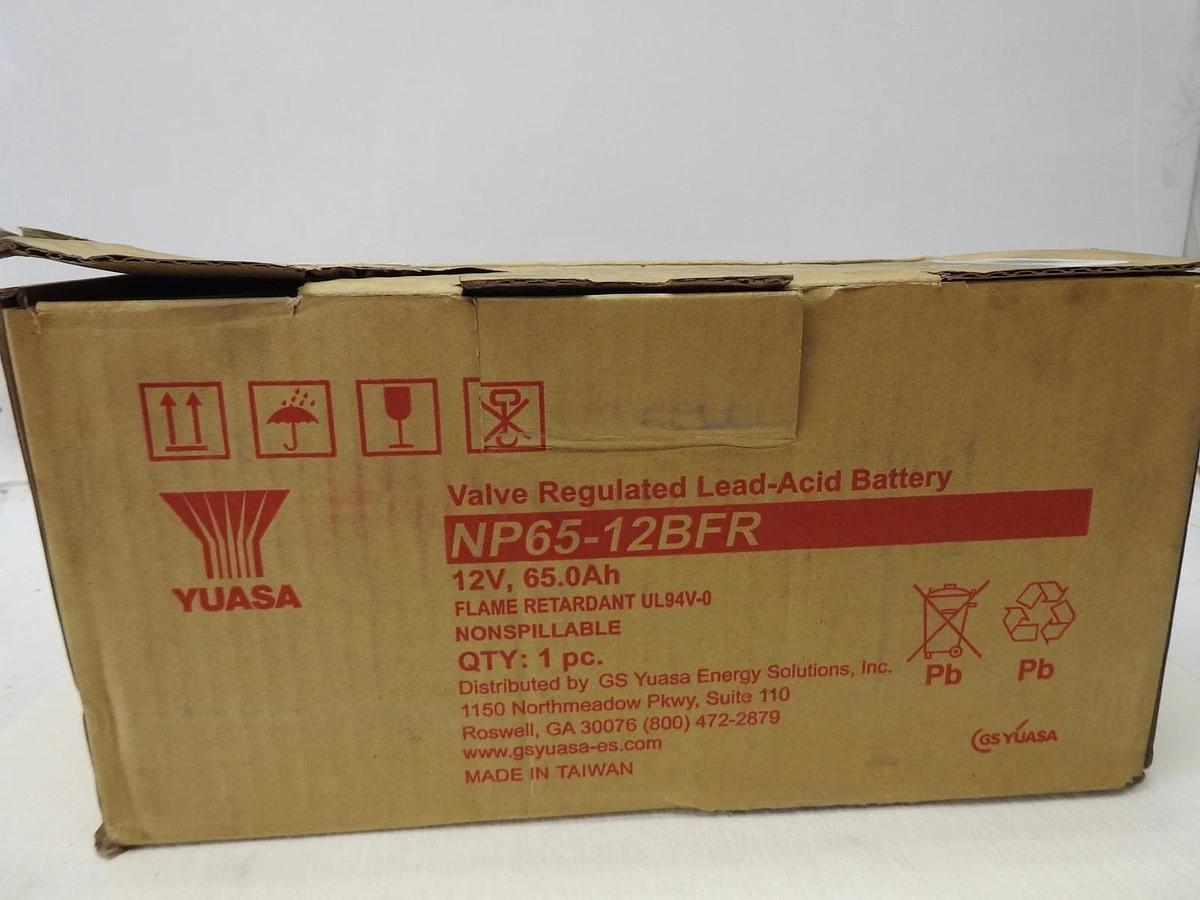 Yuasa NP65-12BFR 12V 65Ah M6 Battery Valve Regulated Lead Acid NP65-12 - NEW!