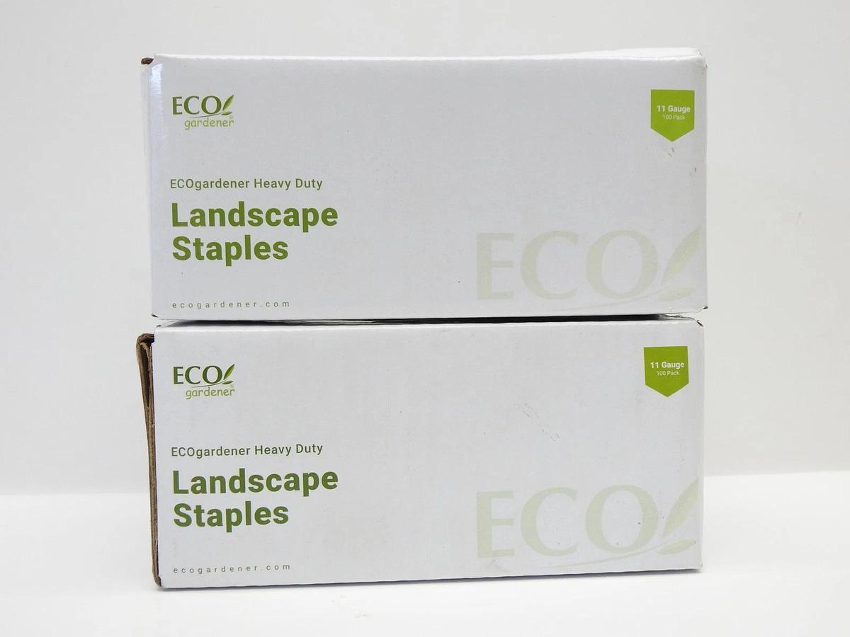 Eco Gardener 11 Gauge Heavy Duty Landscape Staples 6" Long Weed Guard (200 Pack)