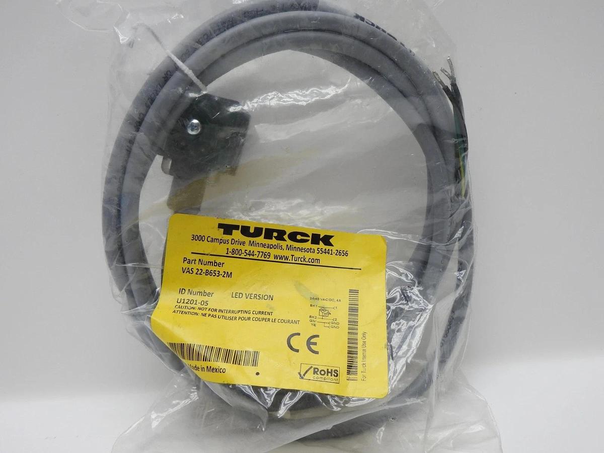 Turck VAS 22-B653-2M Cord Valve plug Type A U1201-05 - NEW