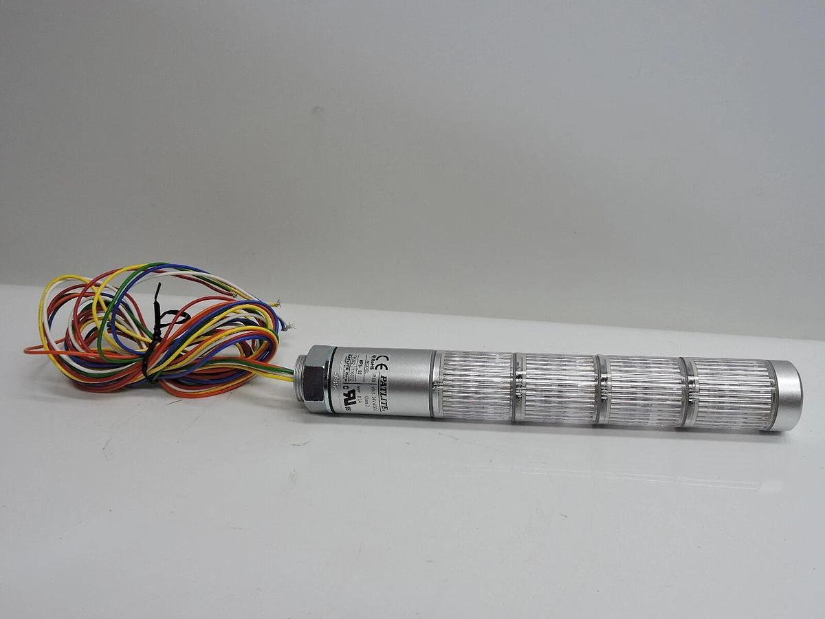 Patlite LED signal tower, (4) tiers, 30mm diameter, Red/Amber/Green/Blue - NEW!