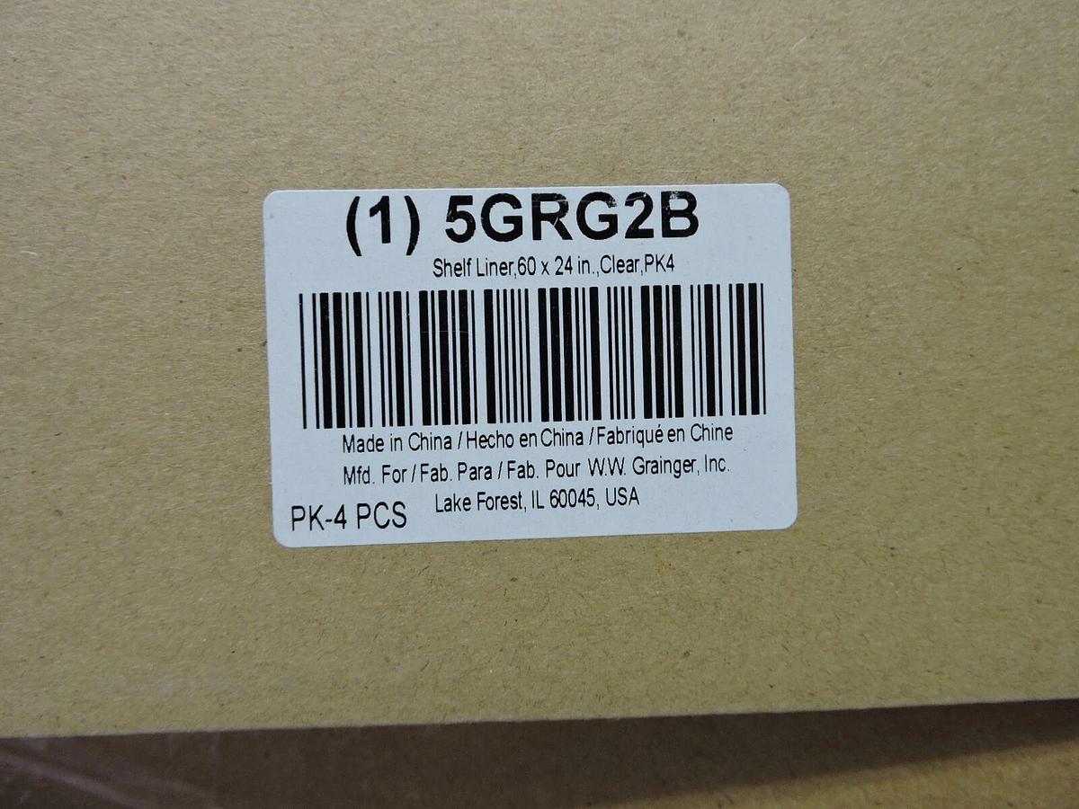 (LOT OF 4) - Shelf Liner 60"x24", Clear, 4PK NEW!