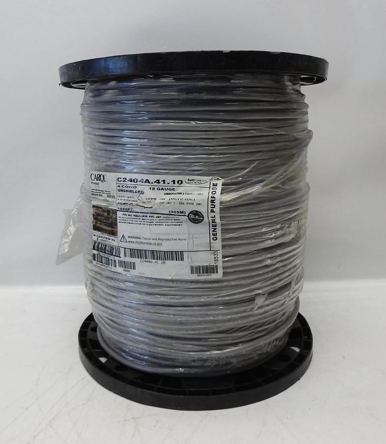 Carol Prysmian Group 18/4 Unshielded Control Cable Gray 1000 Ft. C2404A.41.10