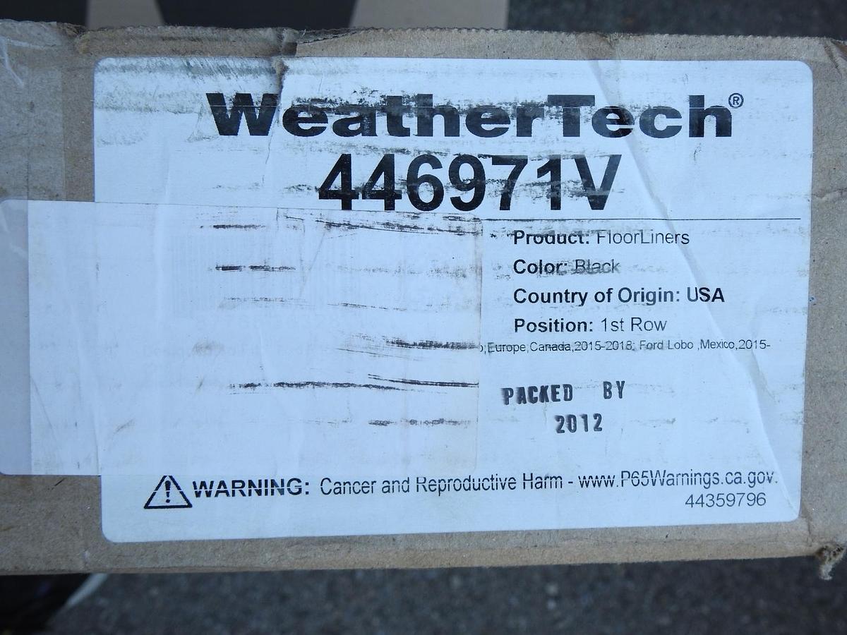 WeatherTech BLACK Custom FloorLiner for 2015-2023 Ford F-150 Vinyl - 1st Row