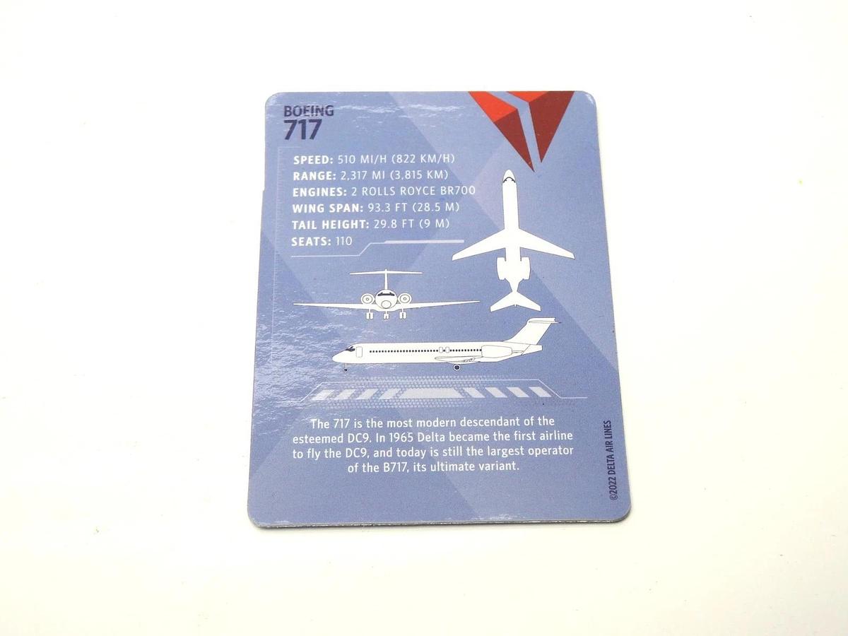 Delta Airline Card No.52 Boeing 717 Pilot Trading Card ~NEW NICE~