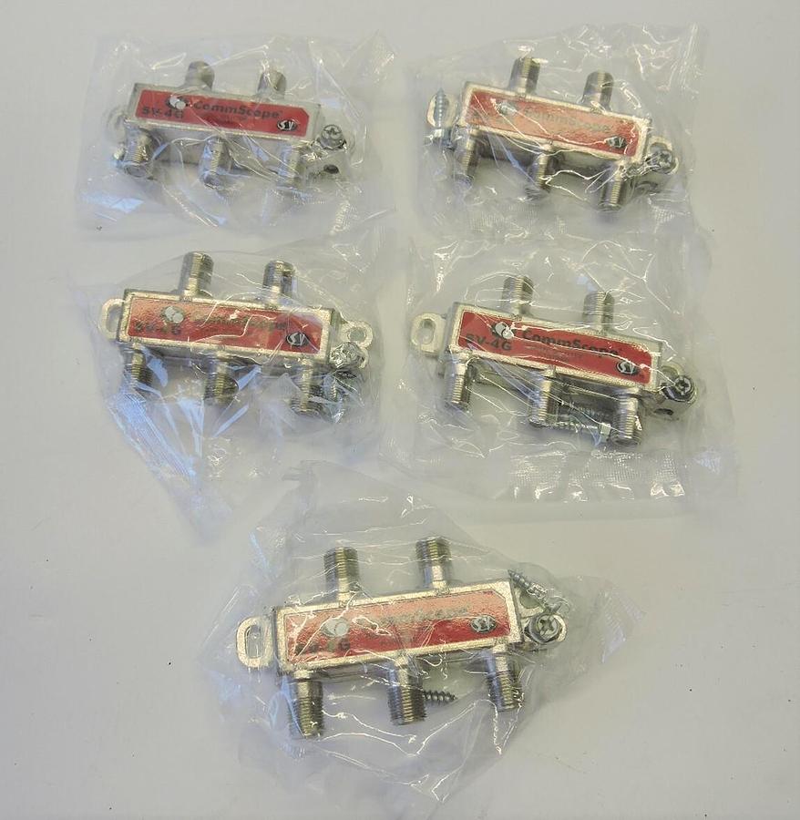 (5 Pack) CommScope SV-4G Digital Cable 4 Way Splitter SVI 5-1002 MHz Coax 4-Way