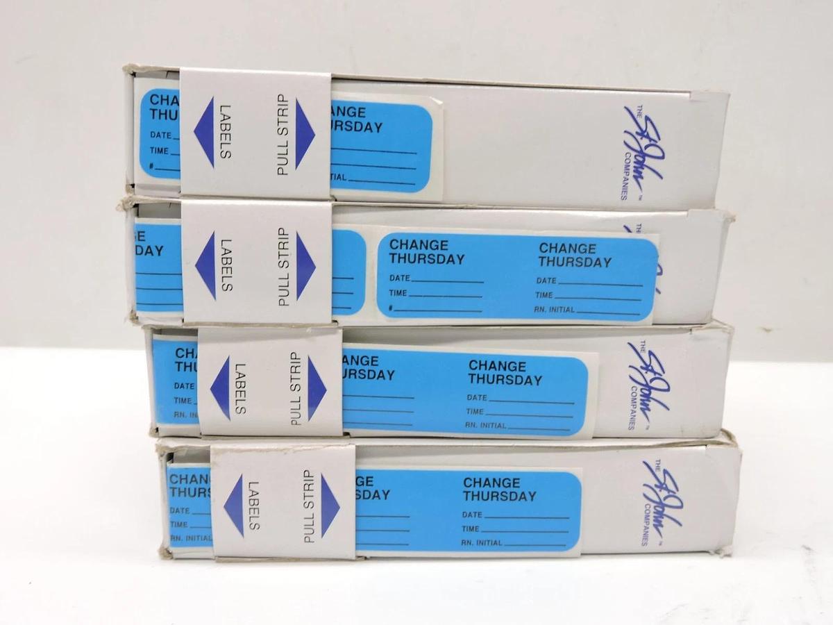 Lot of 4- PDC Healthcare 59704491 IV Label Wraparound, Permanent Change Thursday