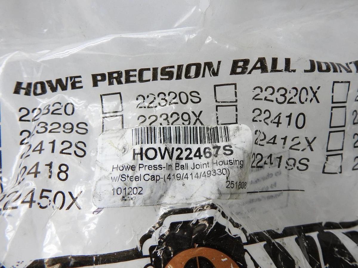 HOWE HOW22467S Press in Ball Joint Repl Housing for 22414 w/Steel Cap 22467S NEW