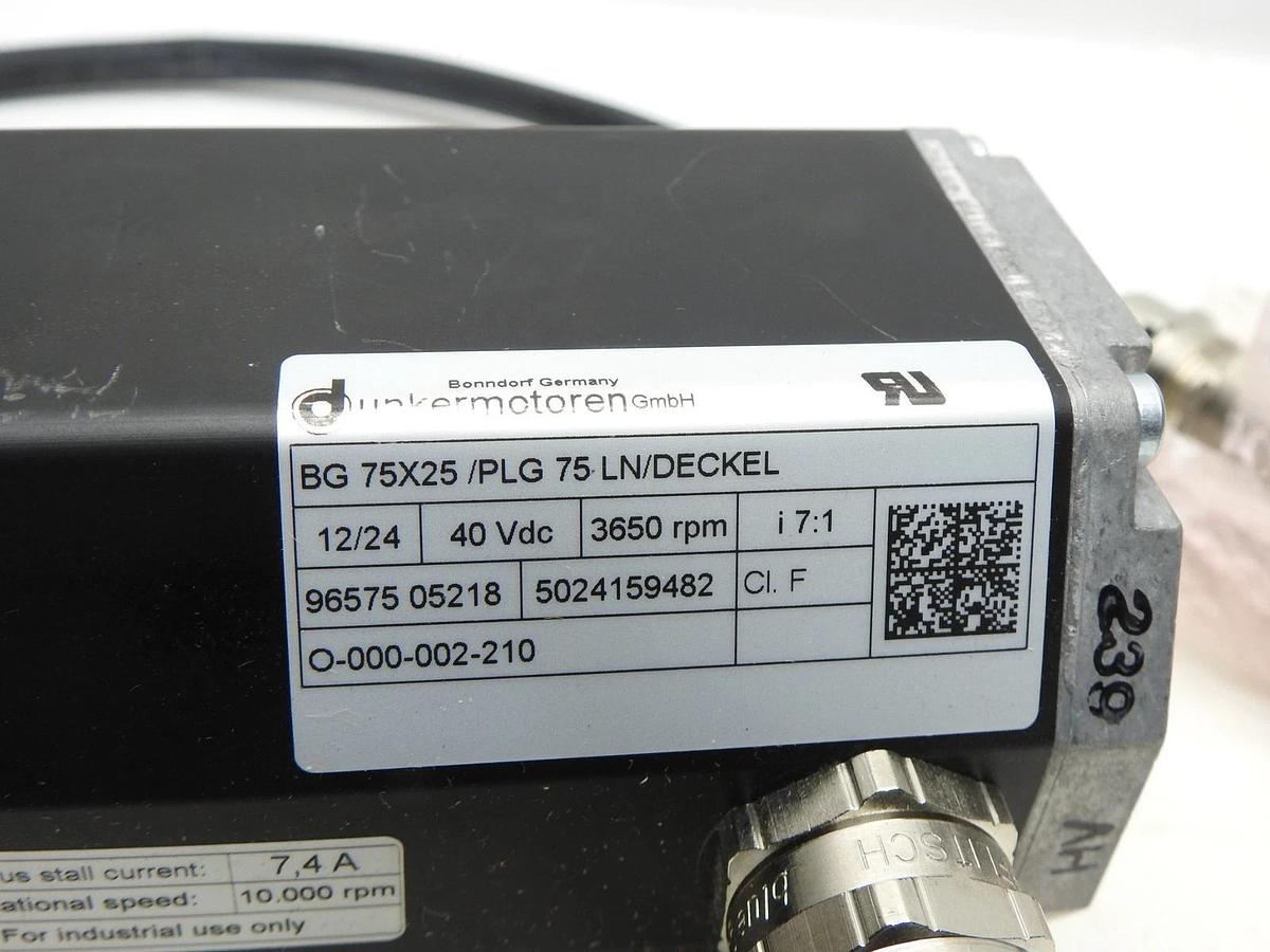Dunkermotoren 96575 05218 Motor BG 75x25 3650 rpm 40 Vdc PLG 75 LN DECKEL NEW