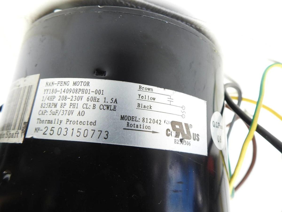 NAN-FENG Motor YY080-140908PH01-001 1/4 HP 208-230V CCWLE 825 RPM 812042 Motor
