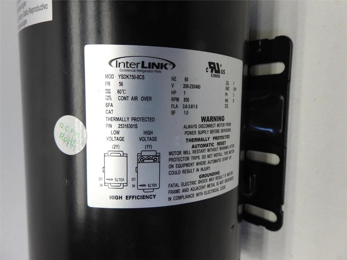 Genuine Interlink YSDK750-8CS / YSDK7508CS 56 Frame Motor YSDK750 - NOB NEW!
