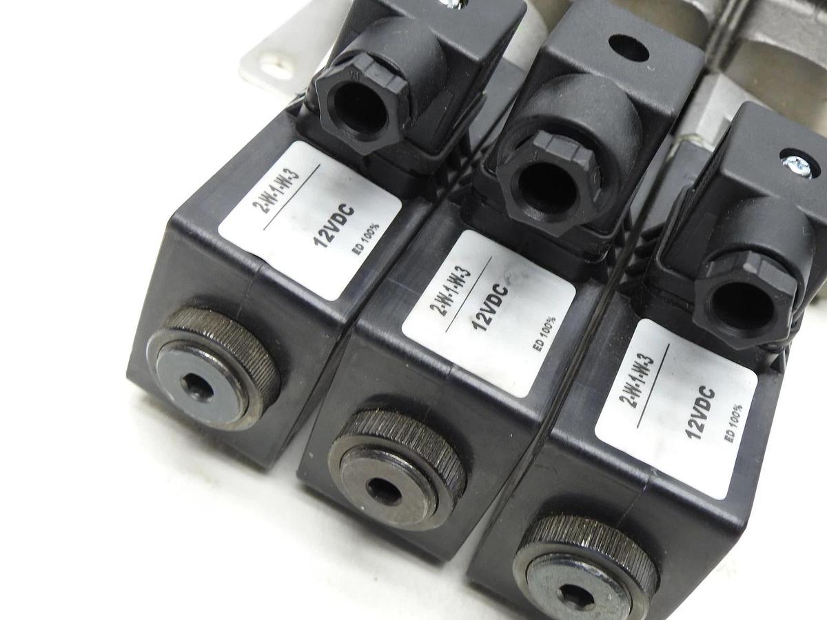 3 Spool Hydraulic Control Valve w/ 12VDC 2-W-1-W-3 Coils HPC Valve - NOB NEW!