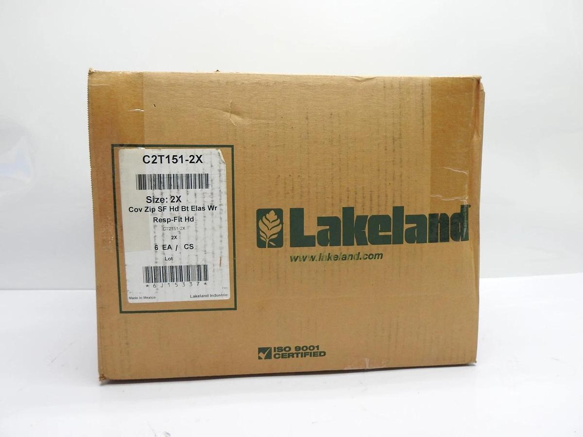 6/pk Lakeland ChemMax 2 C2T151 Safety Coverall with Respirator Fit Hood 2XL