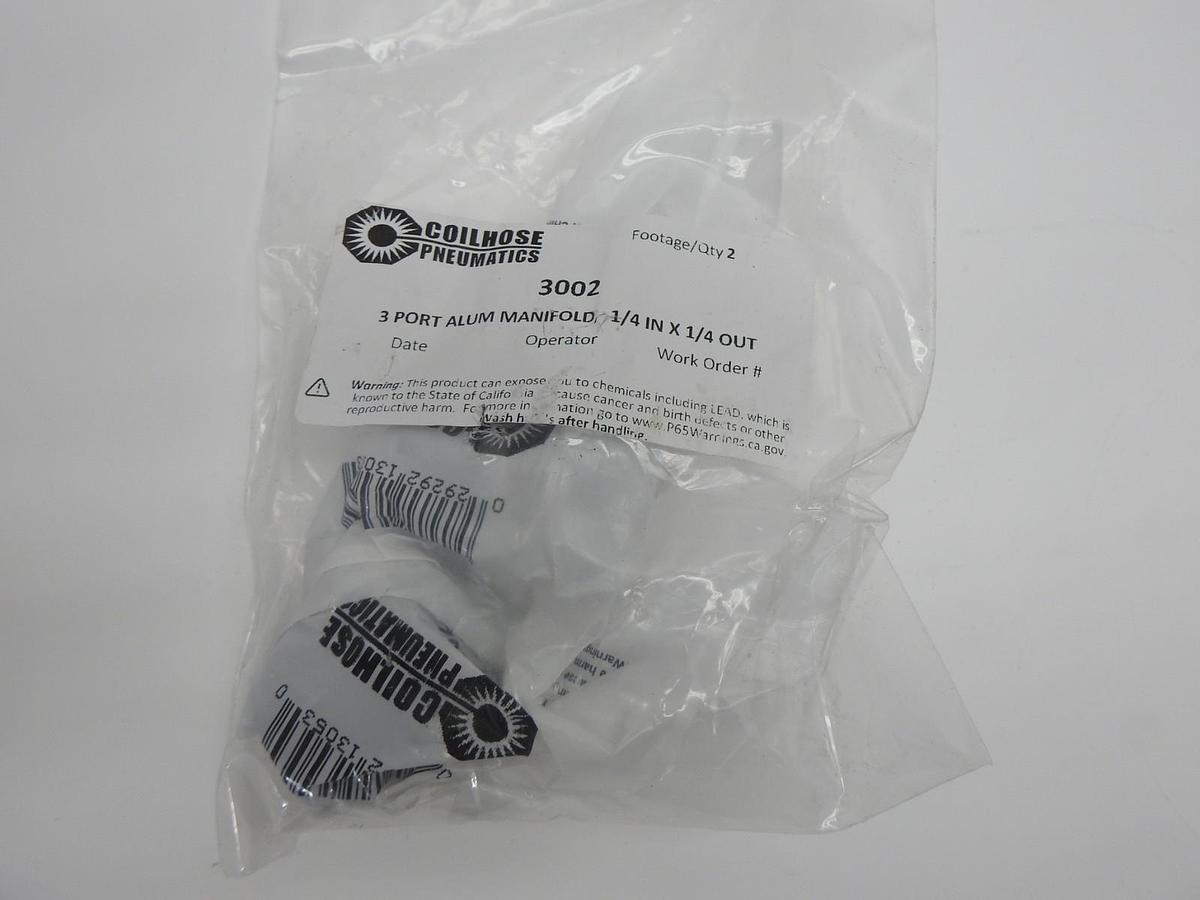 Lot of 2 - Coilhouse 3002 Tri-Pod Manifold, 3 1/4 in FPT Outlets x 1 1/4 in FPT
