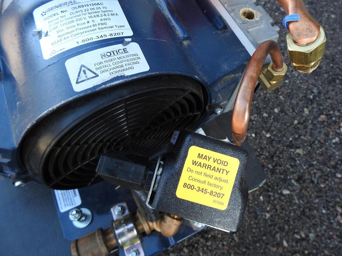 General Air Products OLR915150AC 1 1/2 HP, 915 Gallons Oil-Less Riser Compressor