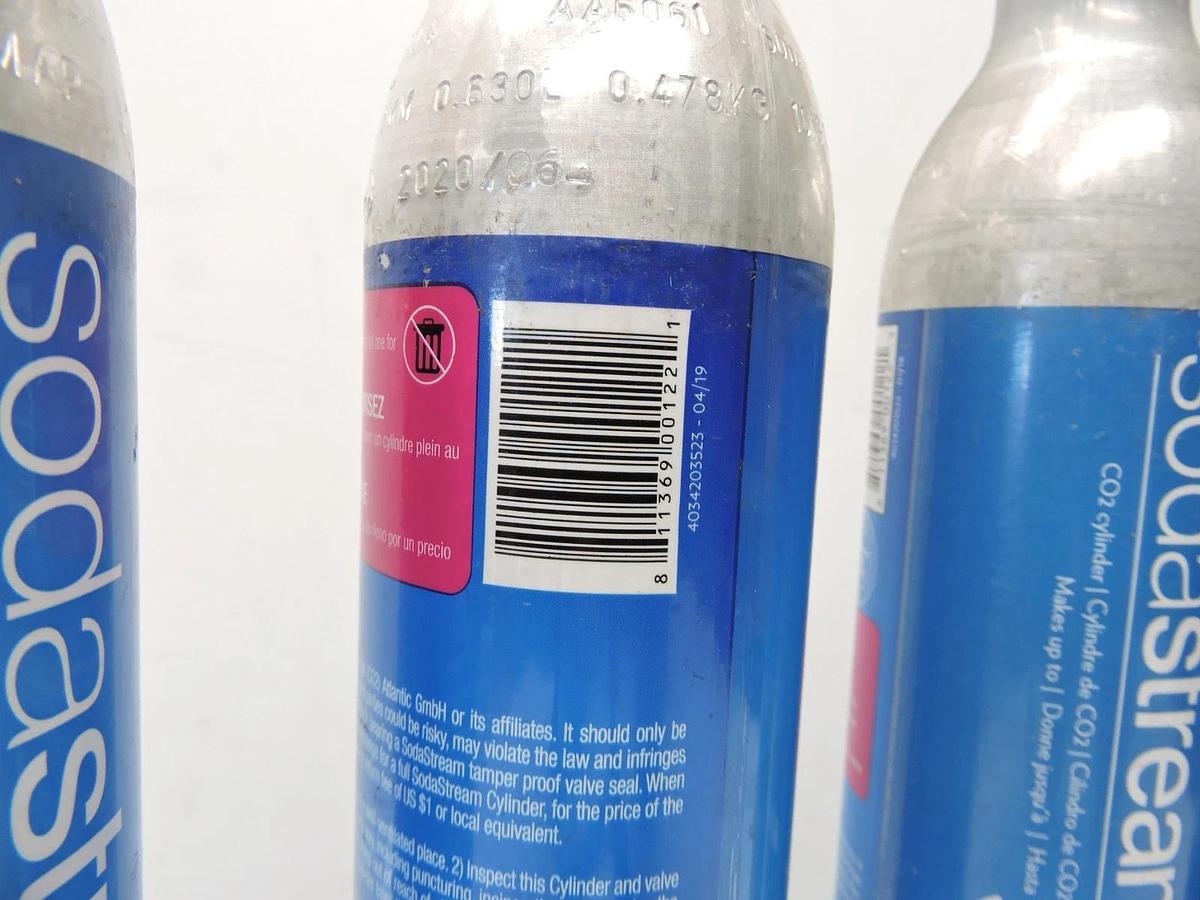 (Lot of 4) Empty SodaStream 60L CO2 Cylinder Replacement Canister - NICE! 811369001221