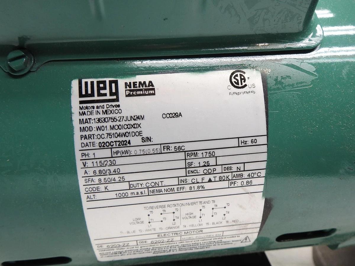 TACO 1935 1935B Centrifugal Pump 1935B1E1 Motor 1PH, .75 HP 75104W01DOE  - NEW!