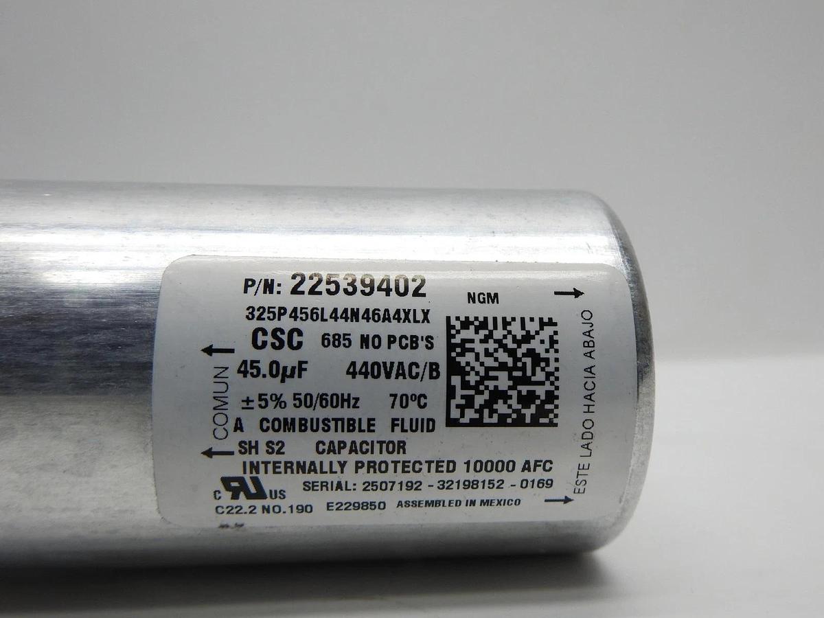 Heatcraft 22539402 Capacitor RUN CAP 45μF/440VAC for LG MPA019KAA.A58LEXS NEW