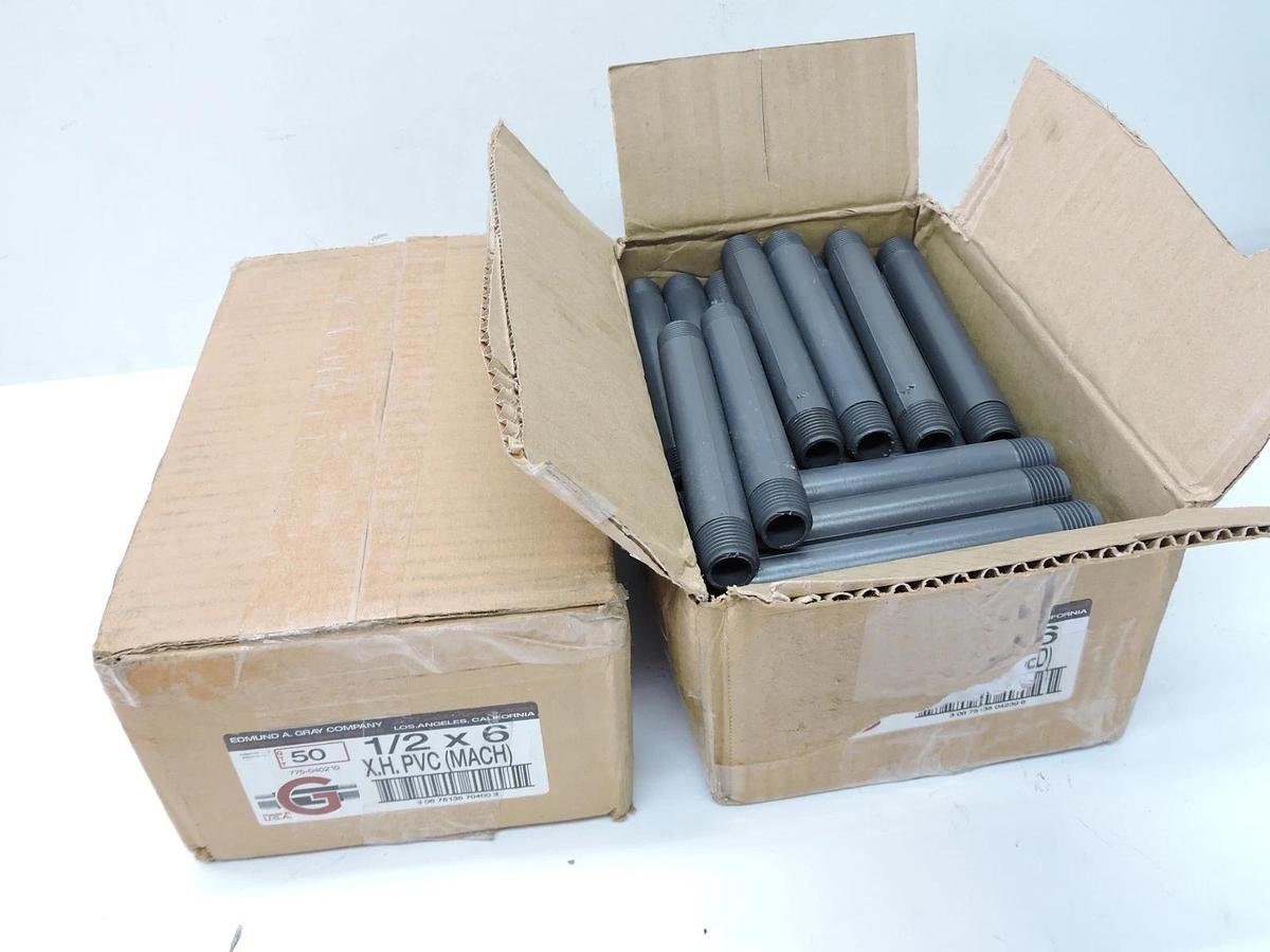 (Lot of 100) Edmund 1/2 x 6 X.H. PVC (MACH) 775040210 - NEW!