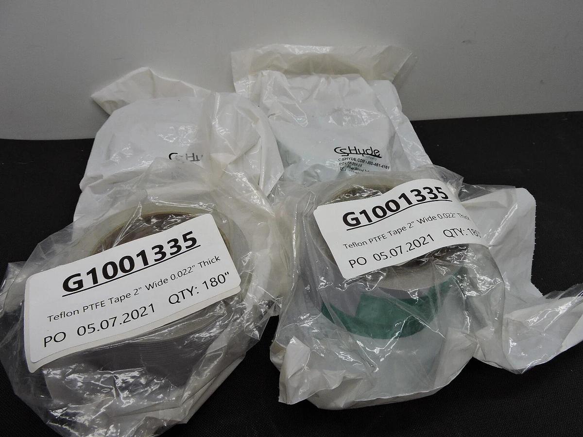 (4) - CS Hyde 15-20A-2-5 20 Mil Skived Teflon w/ Acrylic Adhesive (2" x 5 Yards)