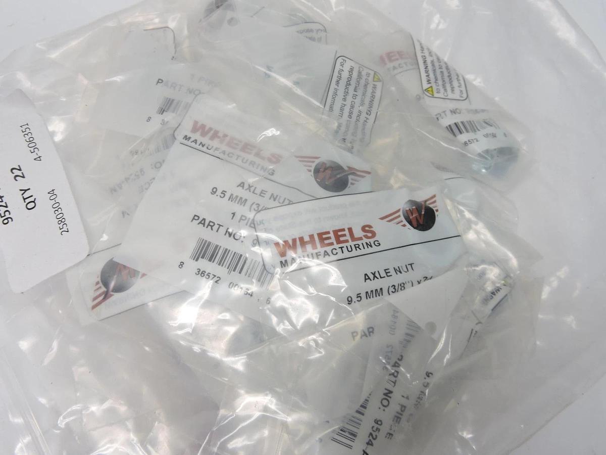 Lot of 22 Wheels Manufacturing Hub Axle Nut 3/8'' (9.5mm) x 24TPI (9524-AN) NEW!
