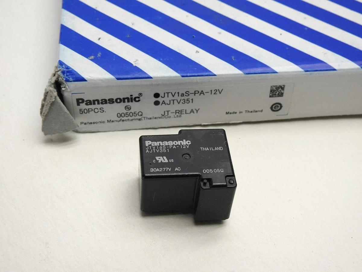 (50 pcs) Panasonic JTV1aS-PA-12V General Purpose Relay AJTV351 JT-Relay 30A 277V