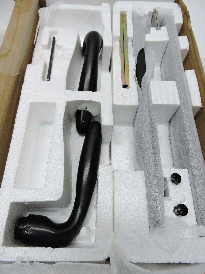 Ashland Hardware Passive Swing Trim Set 1 3/4" Door Half Rnd Contemporary Black