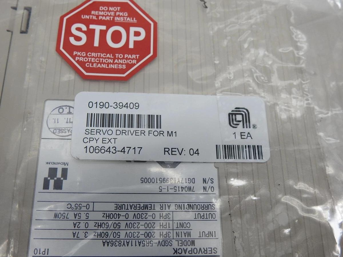Yaskawa SGDV-5R5A11AY836AA ServoPack Servo Drive For M1, AMAT 0190-39409 NOB NEW