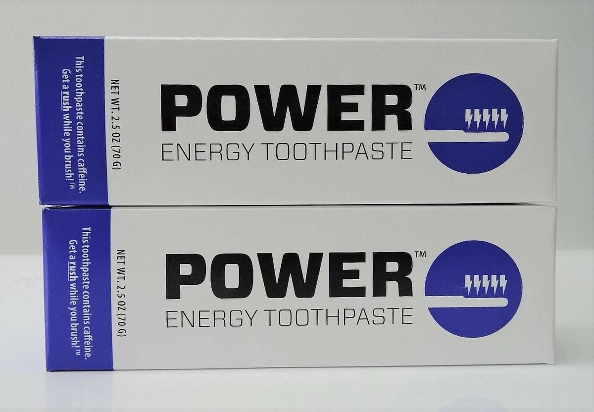 (2 PACK) Power Toothpaste Caffeinated Energy Toothpaste Indiegogo 2.5oz 70g Tube