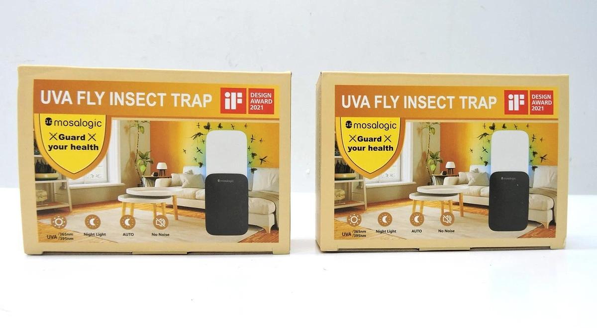 (2 Pack) Black Mosalogic Flying Insect Trap Plug-in Mosquitos Flies NEW!