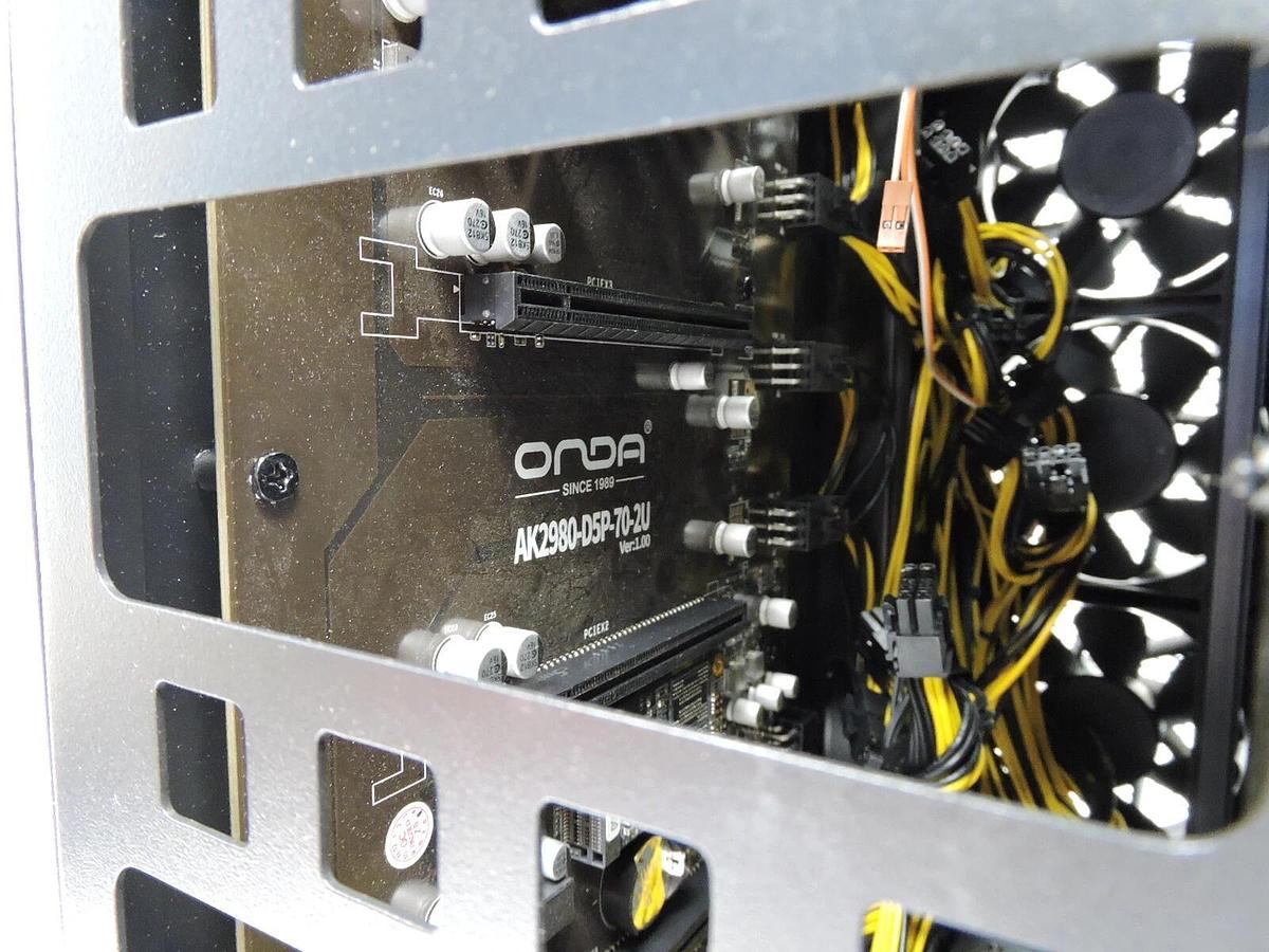 STOCK 5GPU server box with 70mm ONDA AK2980-D5P-70 motherboard gpu case for 19"