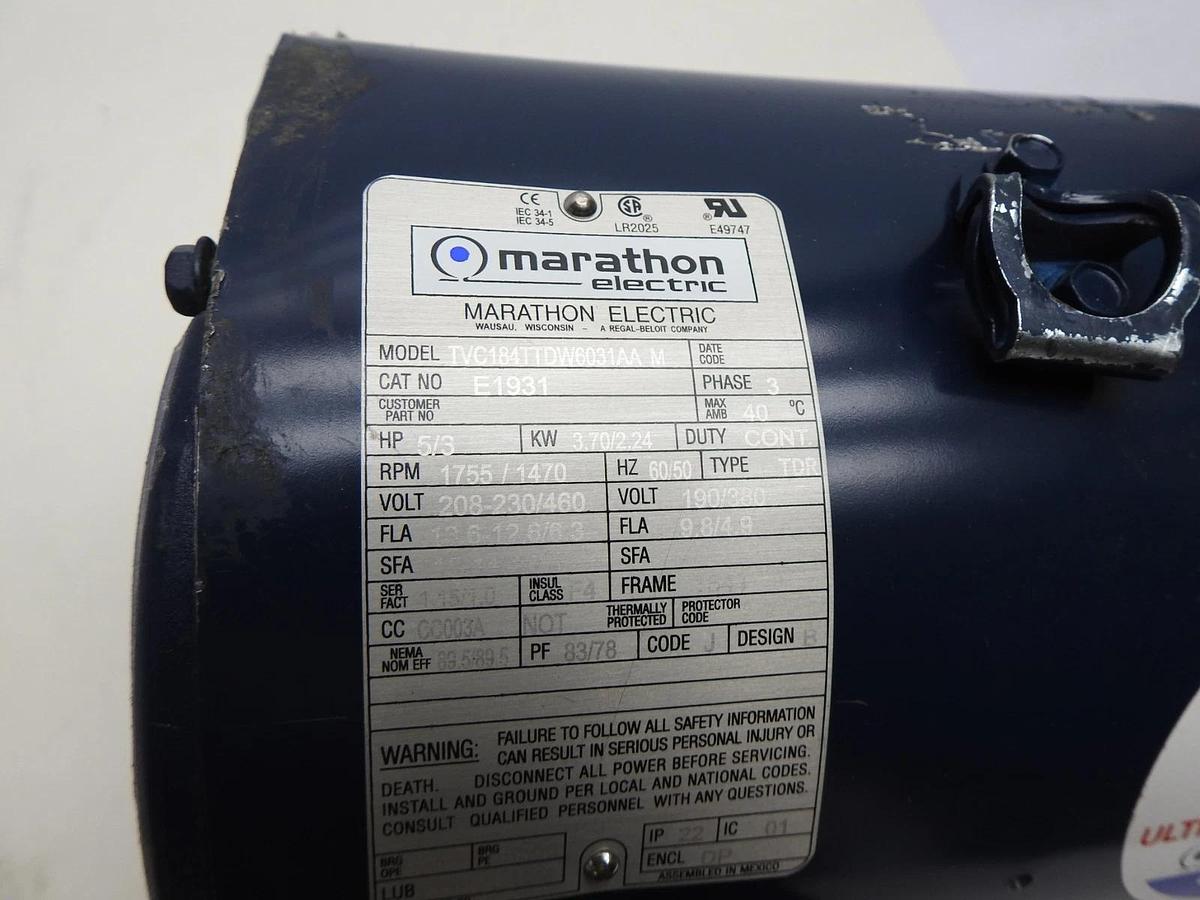 Marathon 184TTDW6031 CAT# E1931 5 HP, 3 PH, 1755 RPM - NOB NEW -READ-