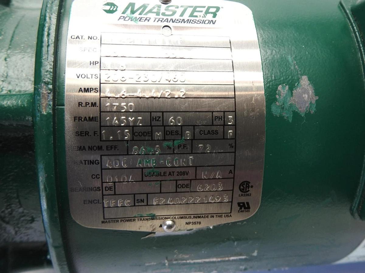 Master Power Transmission 602500-01-F w/ M621514 1400WG16A 7.5 K1 RPM: 1750