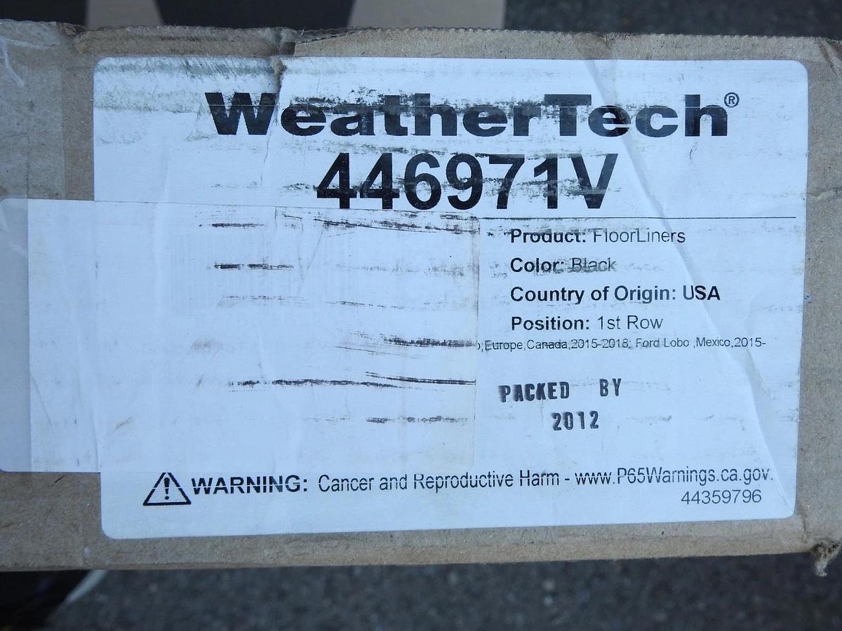 WeatherTech BLACK Custom FloorLiner for 2015-2023 Ford F-150 Vinyl - 1st Row