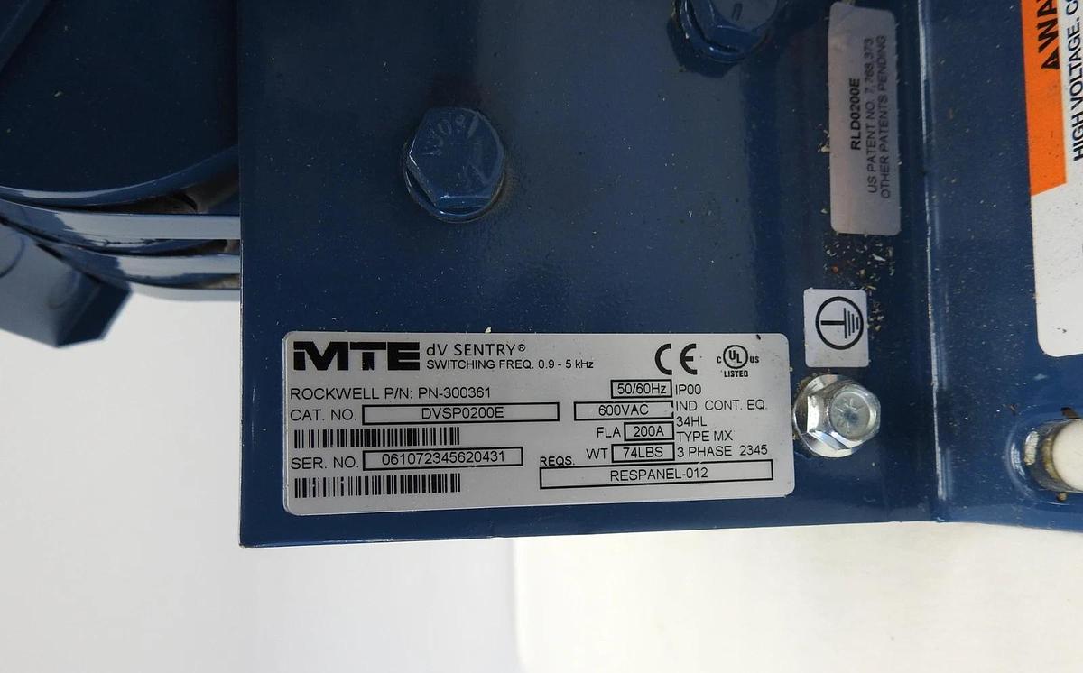 MTE DV Sentry DVSP0200E 50/60Hz, 600VAC 200A - Nob New