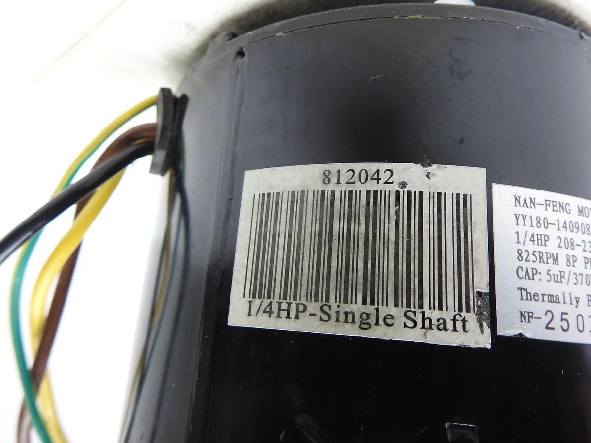 NAN-FENG Motor YY080-140908PH01-001 1/4 HP 208-230V CCWLE 825 RPM 812042 Motor