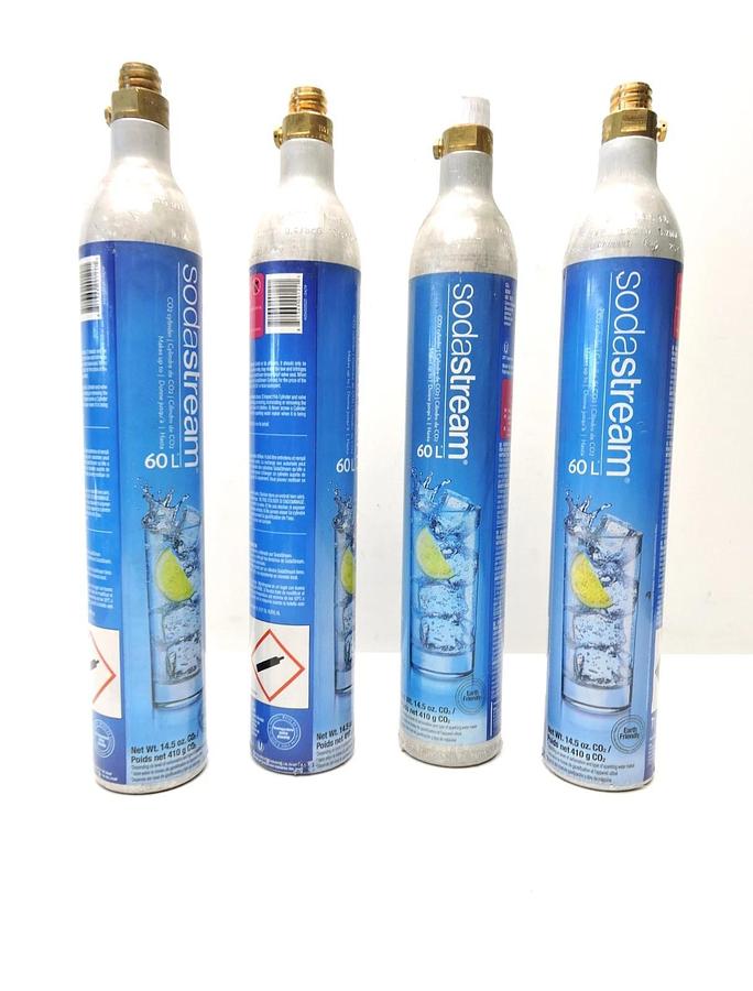 (Lot of 4) Empty SodaStream 60L CO2 Cylinder Replacement Canister - NICE! 811369001221