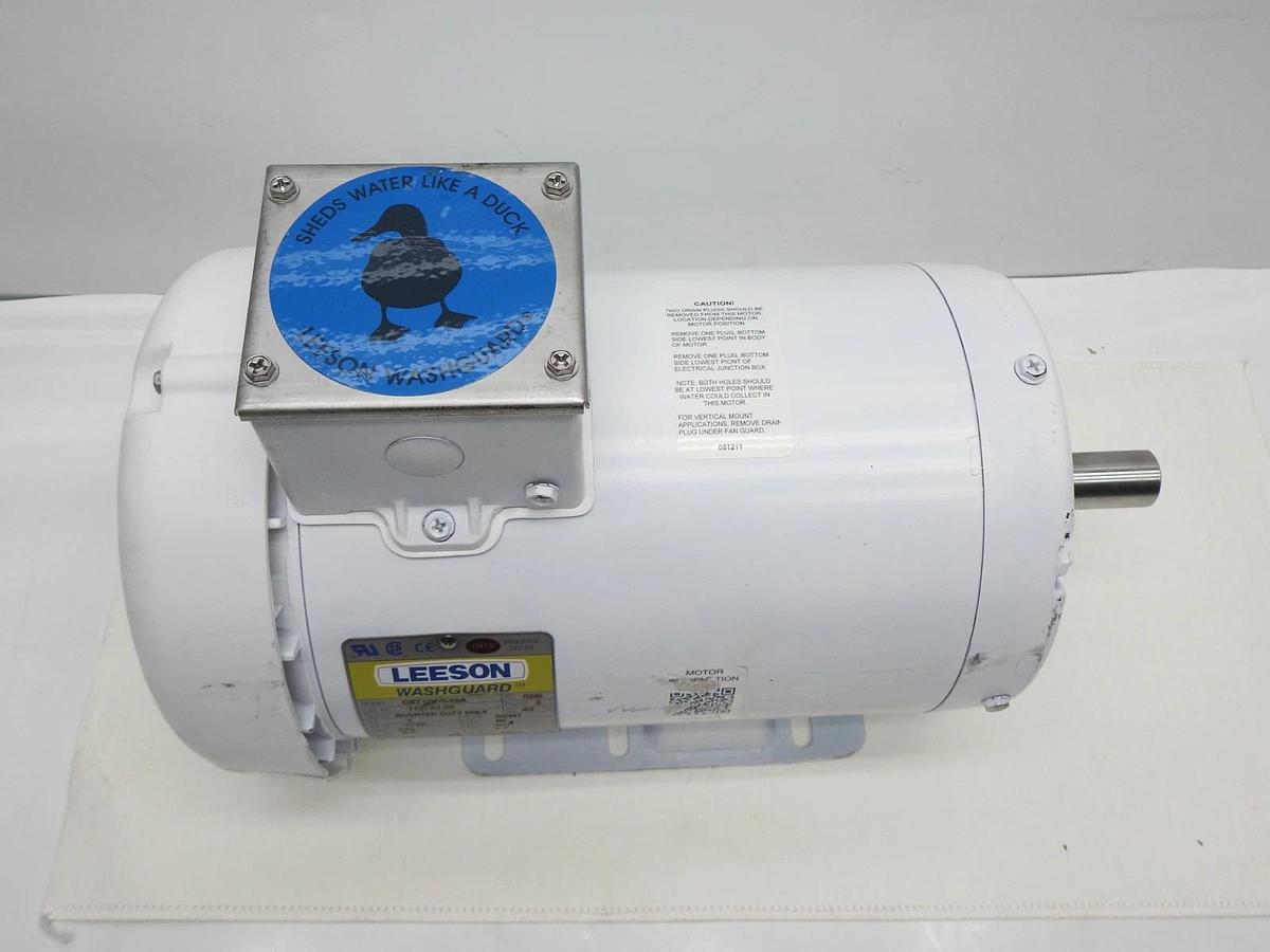 Leeson 119783 3 Hp 230/460V Washguard Electric Motor - NEW BENT COVER