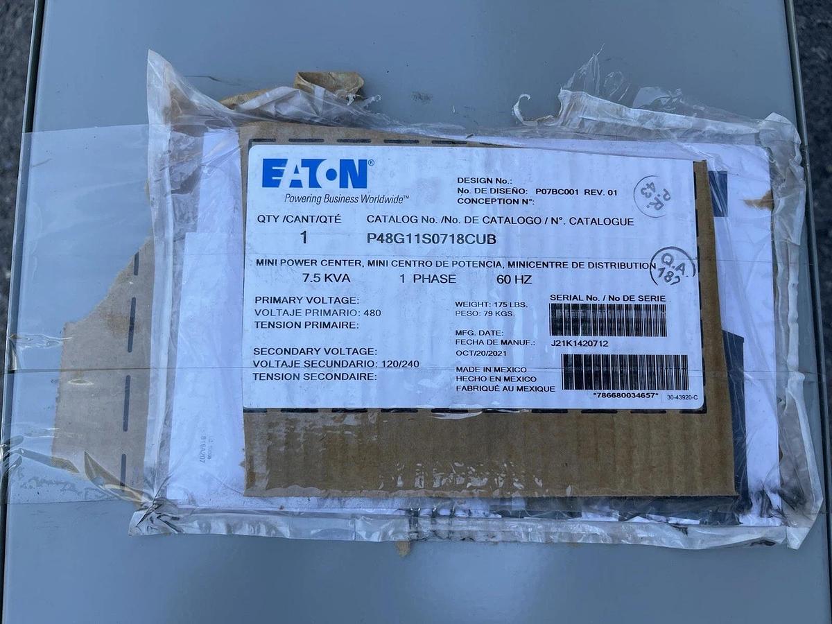 Eaton Mini Power Center 7.5 KVA 1 Phase 60 HZ P48G11S0718CUB - NEW