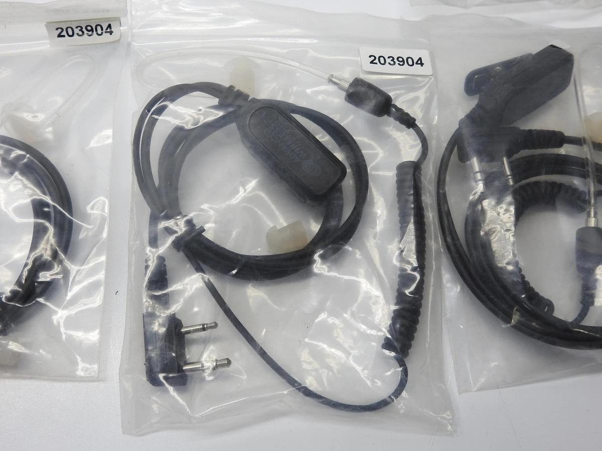 (18) 203904 Headset Surveillance w/ PTT Connector Style K1 Kenwood Two-Wire PTT