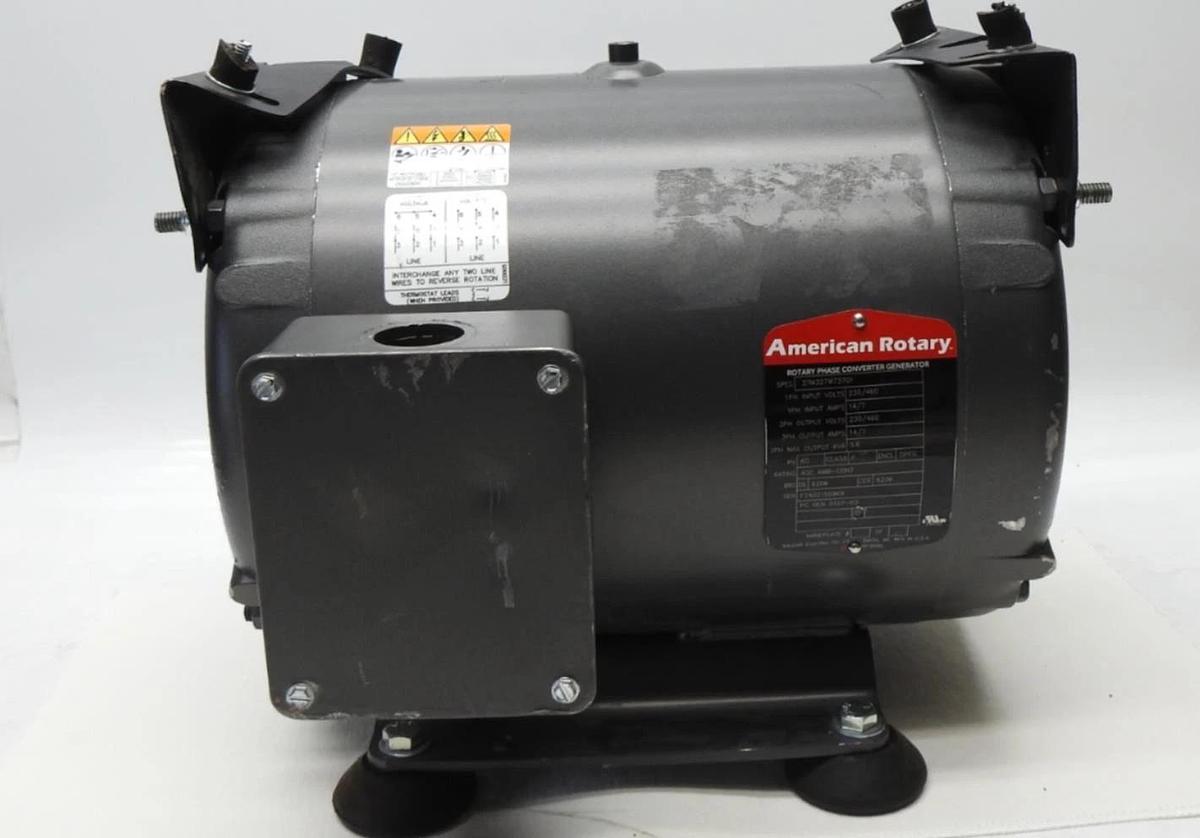 American Rotary 37M327W737G1 Rotary Phase Converter Generator 230V/460V, 5.6kVA