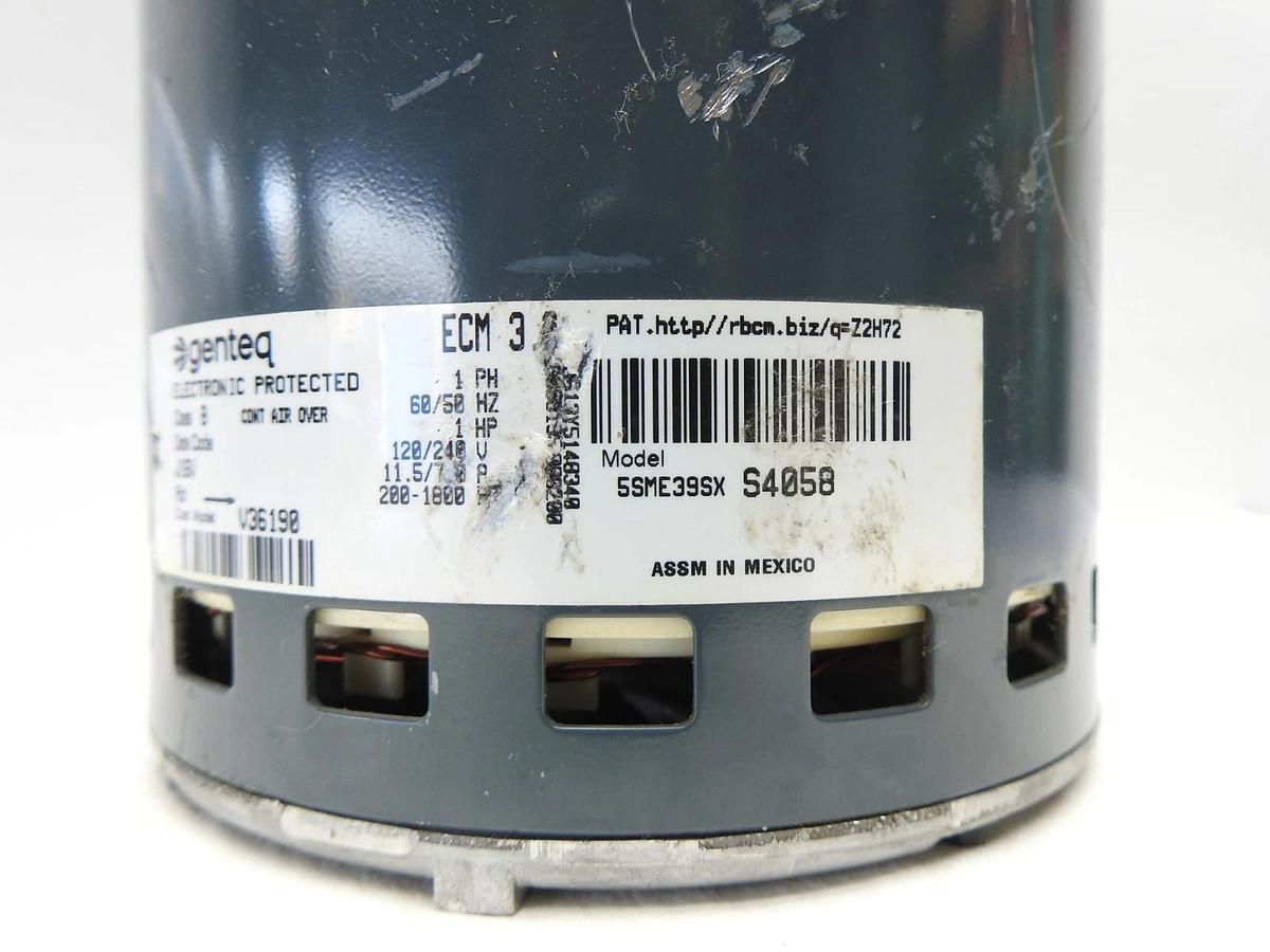 Genteq 5SME39SX S4058 1HP Blower Motor for V36190 1PH, 120/240v - NOB NEW!