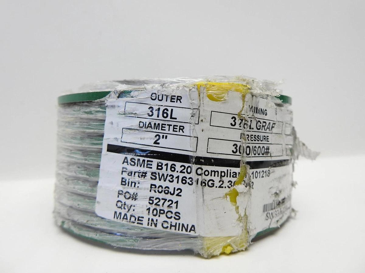 10 p/k TEADIT SW316316G.2.300IR Metalflex Spiral Wound Gasket 316L, 2"