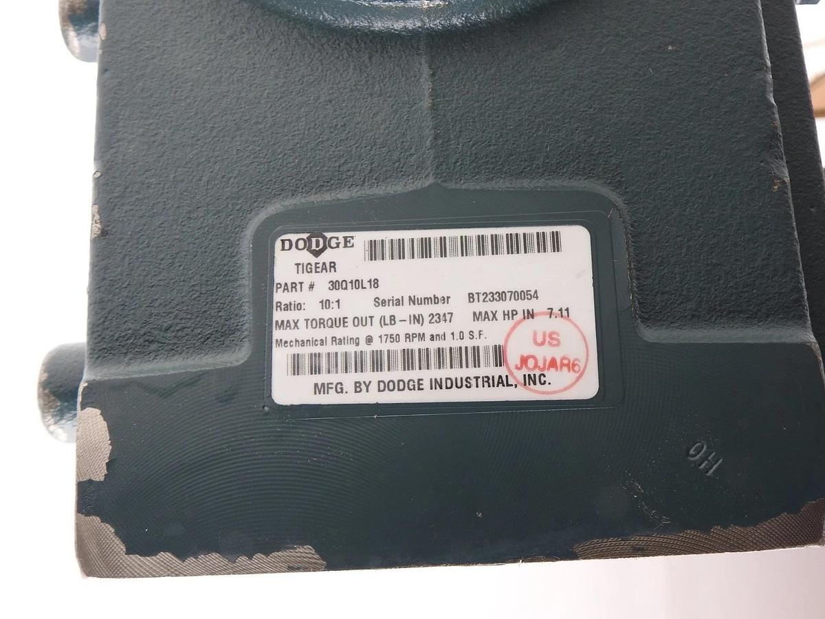 Dodge 30Q10L18 Tigear 2 Right Andle Worm Gear Speed Reducer 10:1